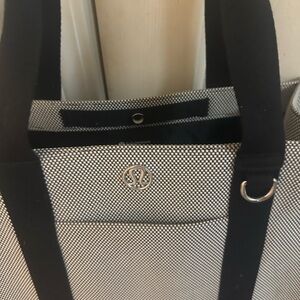 Lululemon Athletica Black and White Checkered Tote